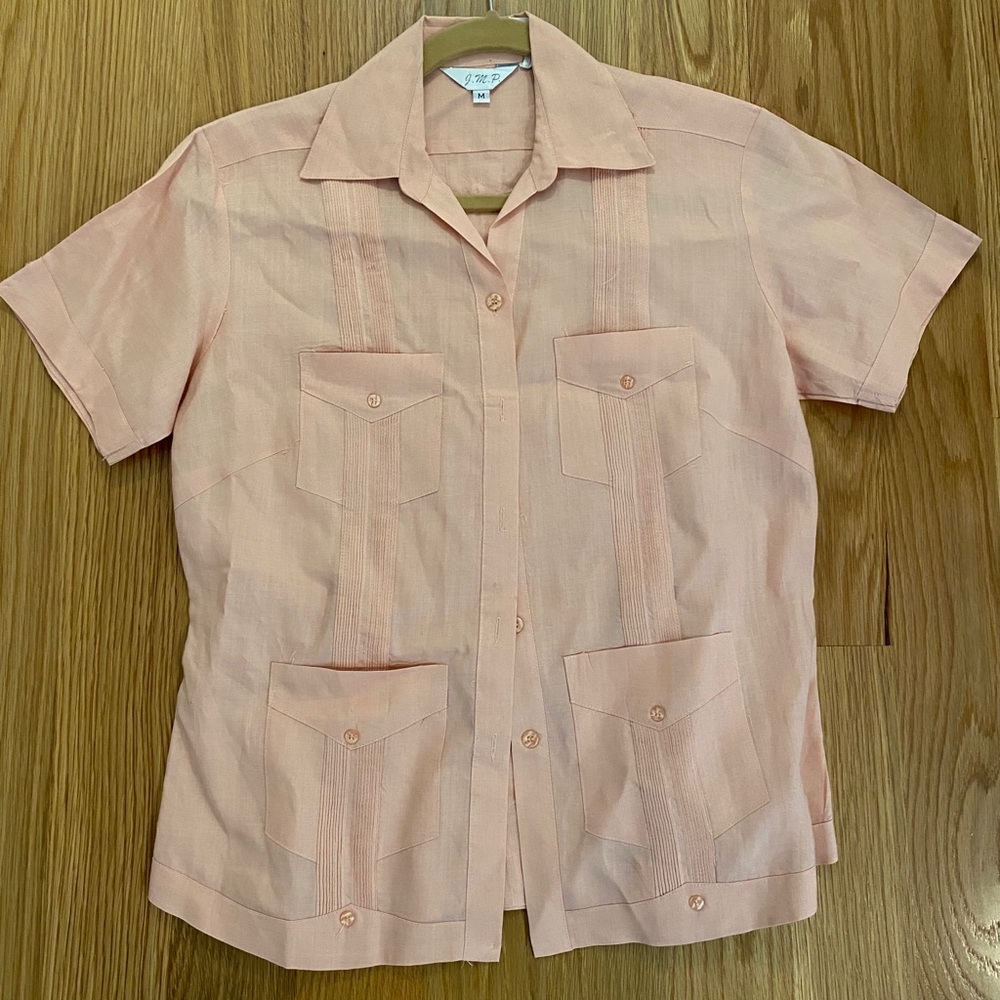 Women’s Guayabera - Havana Nights top pink M